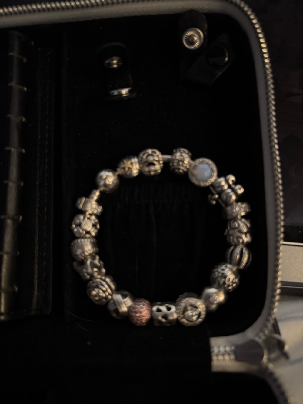 Pandora bangle style sterling silver Charm Bracelet with 19 charms - Picture 2 of 5